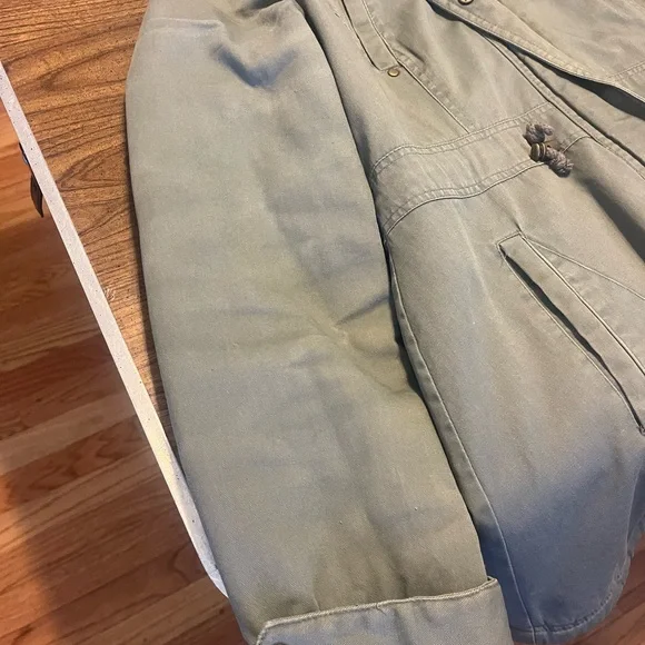 American Rag Olive Utility Jacket with Faux Fur Trim - Picture 3 of 5